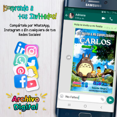 Mi Vecino Totoro – Invitación Digital de Cumpleaños