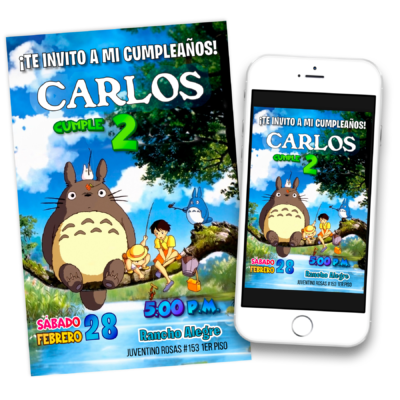 Mi Vecino Totoro – Invitación Digital de Cumpleaños