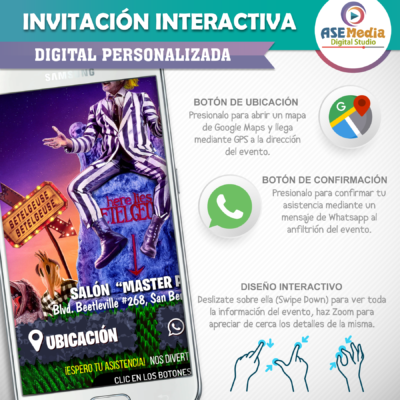 Beetlejuice – Invitación Interactiva de Cumpleaños para WhatsApp
