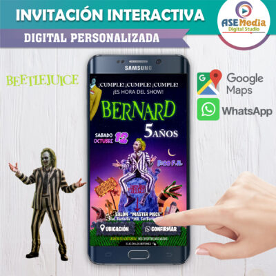 Beetlejuice – Invitación Interactiva de Cumpleaños para WhatsApp