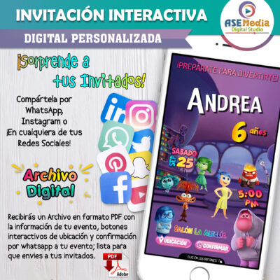 Intensamente – Invitación Interactiva de Cumpleaños para WhatsApp