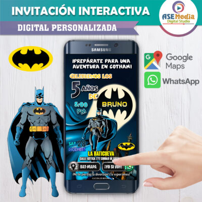 Batman, El Caballero de la Noche – Invitación Interactiva de Cumpleaños para WhatsApp