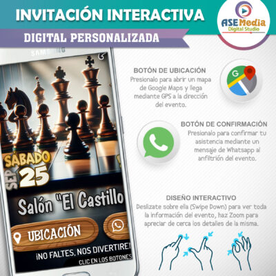 Ajedrez – Invitación Interactiva de Cumpleaños para WhatsApp