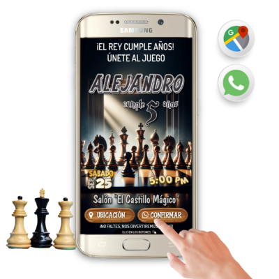 Ajedrez – Invitación Interactiva de Cumpleaños para WhatsApp