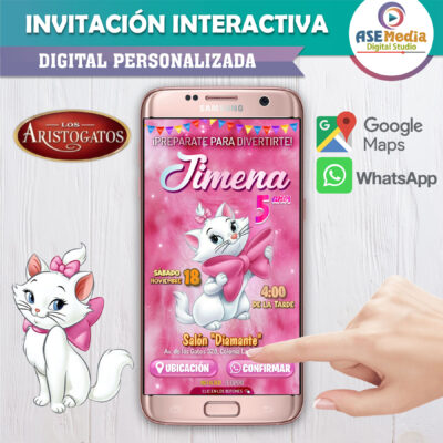 Gatita Marie – Invitación Interactiva de Cumpleaños para WhatsApp