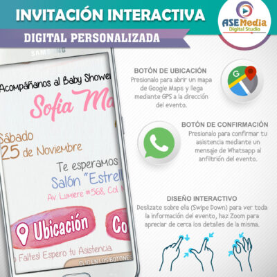 Baby Shower Osito con Globos – Invitación Interactiva para WhatsApp