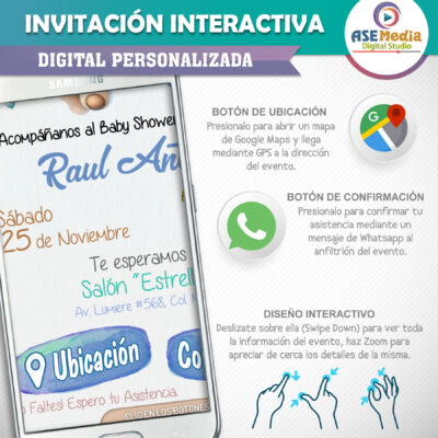Baby Shower Osito y Osita – Invitación Interactiva para WhatsApp