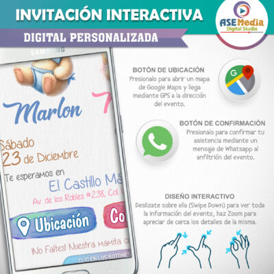 Baby Shower Gemelos Osito y Osita – Invitación Interactiva para WhatsApp