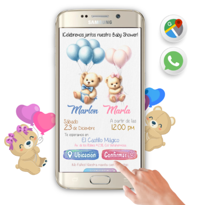 Baby Shower Osito y Osita – Invitación Interactiva para WhatsApp