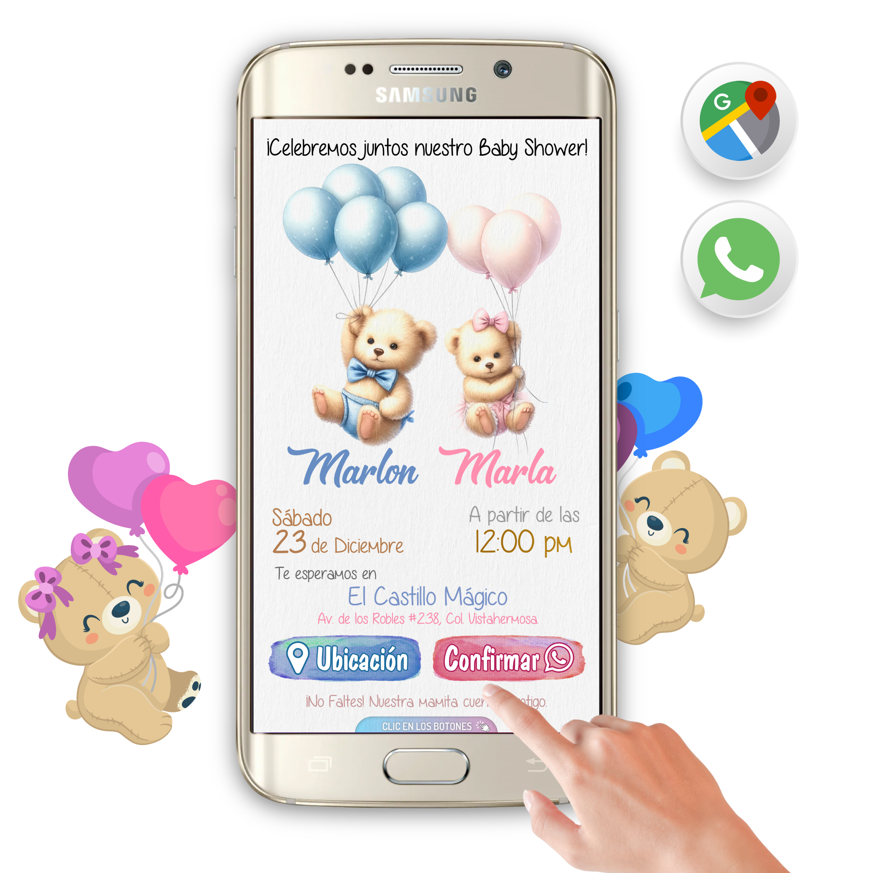 Baby Shower Osito y Osita – Invitación Interactiva para WhatsApp