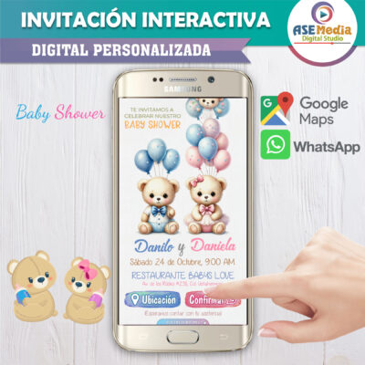 Baby Shower Rosa Floral – Invitación Interactiva para WhatsApp