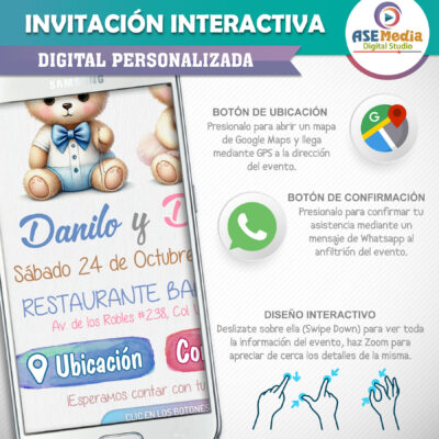 Baby Shower Rosa Floral – Invitación Interactiva para WhatsApp