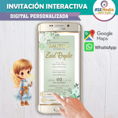 Mi Bautizo Floral – Invitación Interactiva para WhatsApp