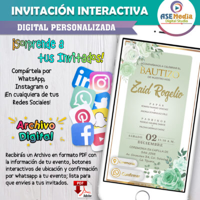 Mi Bautizo Floral – Invitación Interactiva para WhatsApp