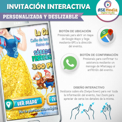 Blanca Nieves – Invitación Interactiva de Cumpleaños para WhatsApp