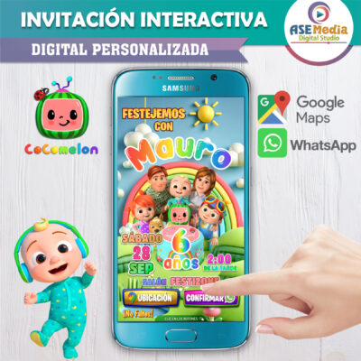 Cocomelon – Invitación Interactiva de Cumpleaños para WhatsApp