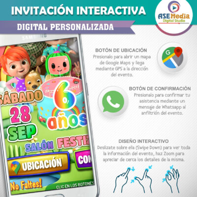 Cocomelon – Invitación Interactiva de Cumpleaños para WhatsApp