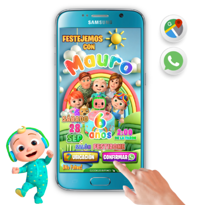 Cocomelon – Invitación Interactiva de Cumpleaños para WhatsApp
