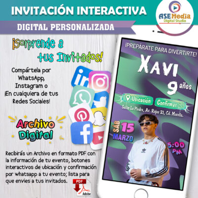 Xavi, Corridos Tumbados – Invitación Interactiva de Cumpleaños para WhatsApp
