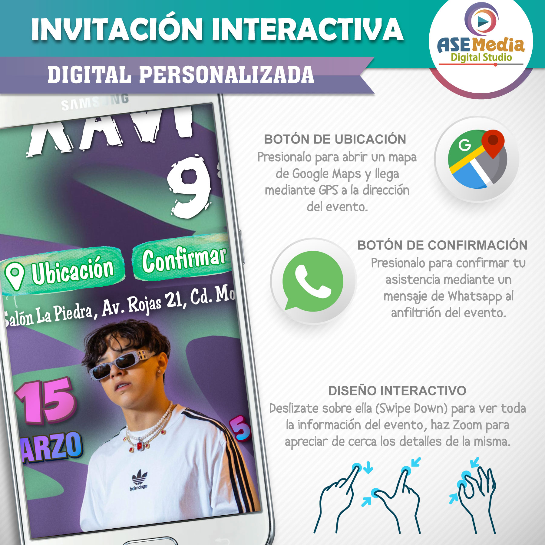 Xavi, Corridos Tumbados – Invitación Interactiva de Cumpleaños para WhatsApp