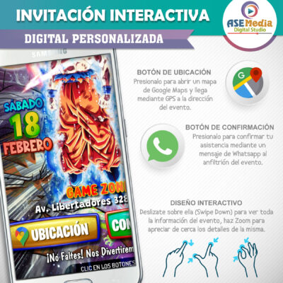 Dragon Ball Z, Goku Ultra Instinto – Invitación Interactiva de Cumpleaños para WhatsApp