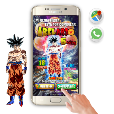 Dragon Ball Z, Goku Ultra Instinto – Invitación Interactiva de Cumpleaños para WhatsApp
