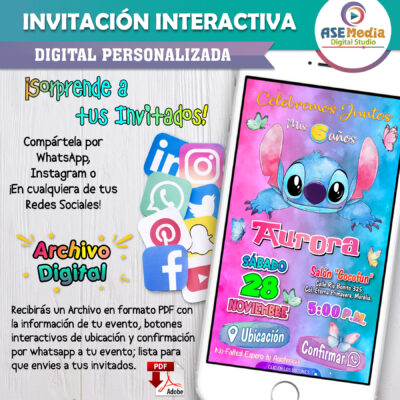 Stitch – Invitación Interactiva de Cumpleaños para WhatsApp