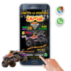 Monster Jam, Zombie – Invitación Interactiva de Cumpleaños para WhatsApp