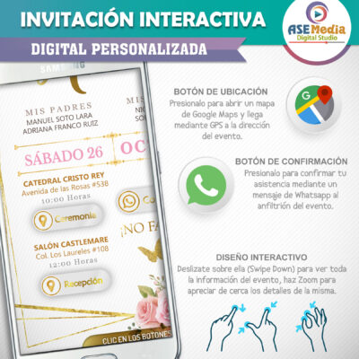 Mi Primera Comunión Floral para Niño – Invitación Interactiva para WhatsApp