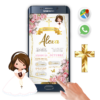 Mi Primera Comunión Floral para Niña – Invitación Interactiva para WhatsApp