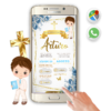 Mi Primera Comunión Floral para Niño – Invitación Interactiva para WhatsApp