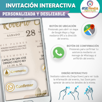 Mi Primera Comunión Boho – Invitación Interactiva para WhatsApp