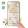 Mi Primera Comunión Dorado Boho – Invitación Interactiva para WhatsApp