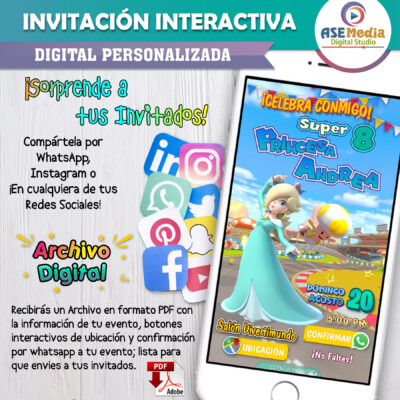 Princesa Rosalina – Invitación Interactiva de Cumpleaños para WhatsApp