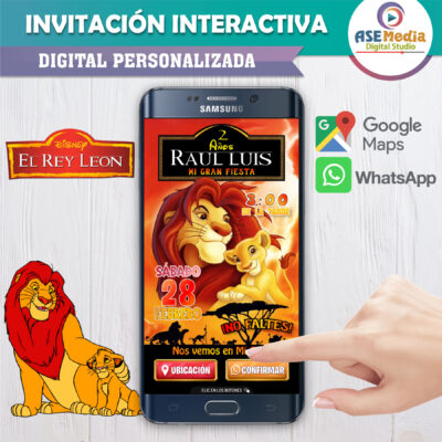 El Rey León – Invitación Interactiva de Cumpleaños para WhatsApp