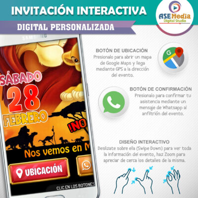 El Rey León – Invitación Interactiva de Cumpleaños para WhatsApp