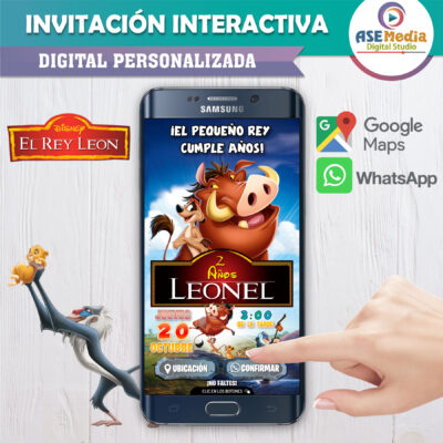 El Rey León, Simba – Invitación Interactiva de Cumpleaños para WhatsApp