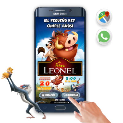 El Rey León, Simba – Invitación Interactiva de Cumpleaños para WhatsApp