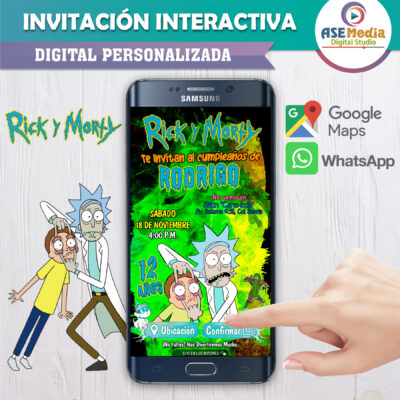 Rick y Morty – Invitación Interactiva de Cumpleaños para WhatsApp