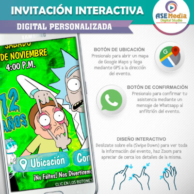 Rick y Morty – Invitación Interactiva de Cumpleaños para WhatsApp