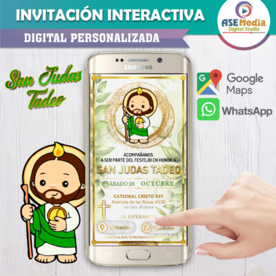 San Judas Tadeo Kawaii – Invitación Interactiva para WhatsApp