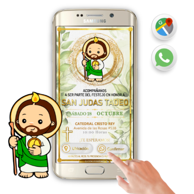 San Judas Tadeo Kawaii – Invitación Interactiva para WhatsApp