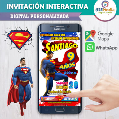 Superman – Invitación Interactiva de Cumpleaños para WhatsApp