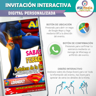 Superman – Invitación Interactiva de Cumpleaños para WhatsApp