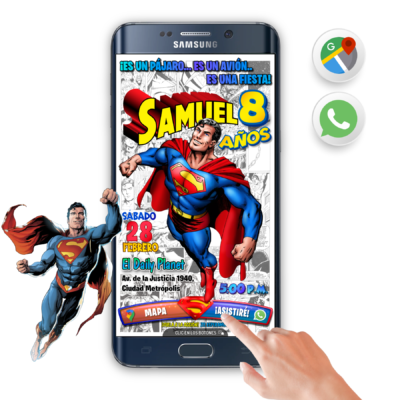 Superman Comics – Invitación Interactiva de Cumpleaños para WhatsApp