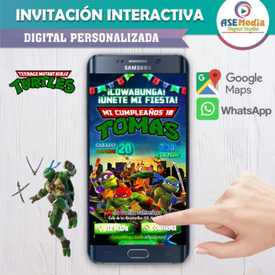 Las Tortugas Ninja – Invitación Interactiva de Cumpleaños para WhatsApp