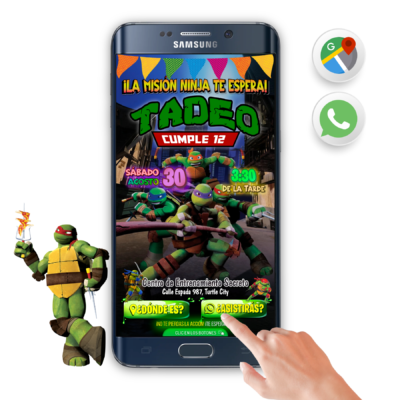 Las Tortugas Ninja Adolescentes – Invitación Interactiva de Cumpleaños para WhatsApp