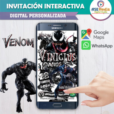 Venom – Invitación Interactiva de Cumpleaños para WhatsApp
