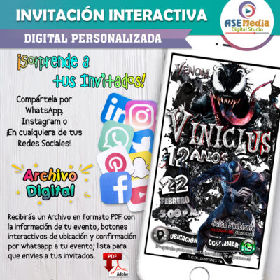 Venom – Invitación Interactiva de Cumpleaños para WhatsApp