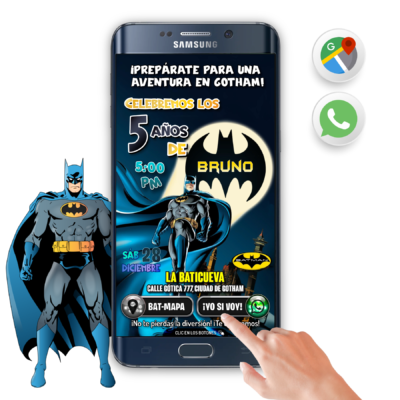 Batman, El Caballero de la Noche – Invitación Interactiva de Cumpleaños para WhatsApp